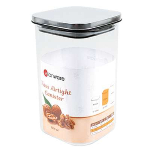 E1695 GLASS AIRTIGHT CANISTER 1200ML