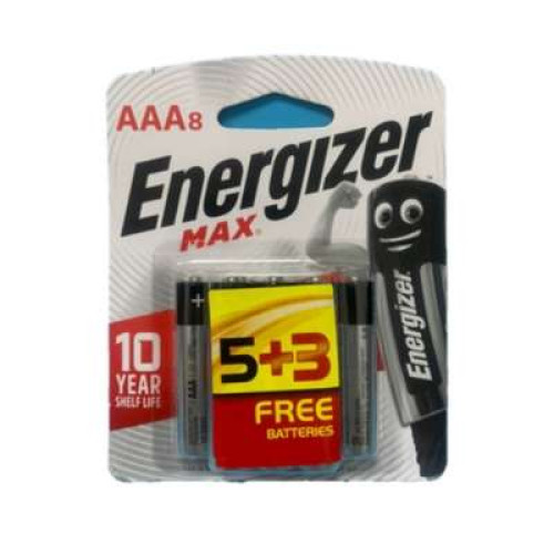 ENERGIZER MAX ALKALINE AAA E92BP5+3M (5 FREE 3)