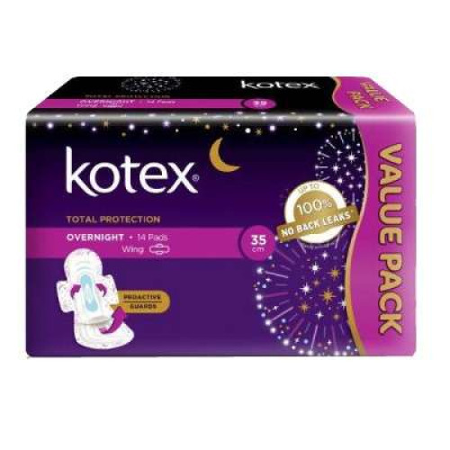 KOTEX OVERNIGHT PAG EXT LONG 35CM 14S